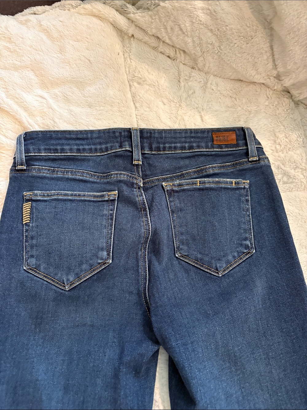 PAIGE Dark Blue High-Rise Stretch Jeans - Picture 5 of 8